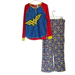Wonder Woman 2pc PJ Sleep Set Microfleece Cozy Pajama Sz XL NWT